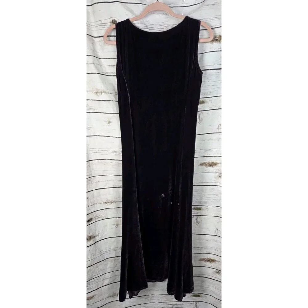 Eileen Fisher Purple Velvet Dress XS Silk Blend Whimsigoth Witchy